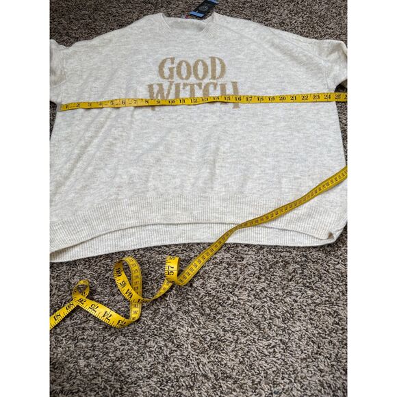 NWT Vince Camuto Womens Cream "Good Witch" Sweater Sz L Wicked Wizard of Oz - Picture 8 of 9